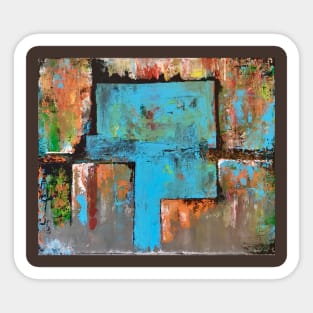 Rusty Window Original Art Print Painting Sticker